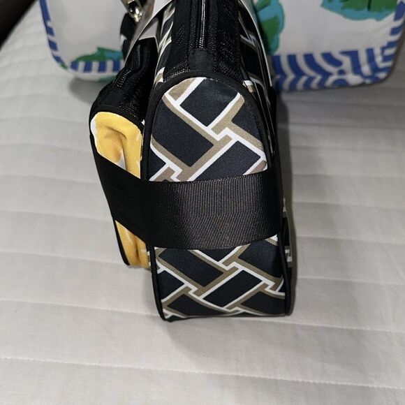 DVF x Target Black Gold WhiteāVintage Weave Ginkgo Poppy 3 pack Travel Pouches - Picture 8 of 14